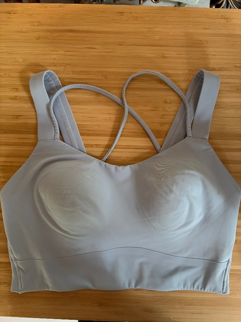 Lululemon Like a Cloud Longline Bra: Light Support, DD/D Cup (6) Blue Linen